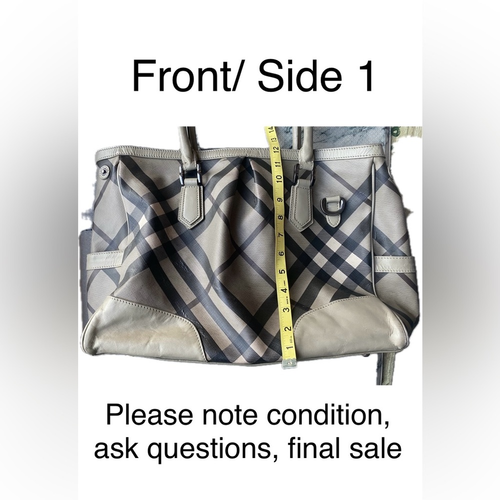 BURBERRY🔥Smokey CHECK CONVERTIBLE TOTE/Made ITALY🇮🇹PVC/Leather Pre❤️’d(Flaws)